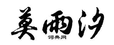 胡問遂莫雨汐行書個性簽名怎么寫