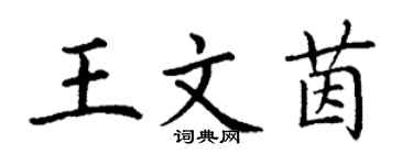 丁謙王文茵楷書個性簽名怎么寫