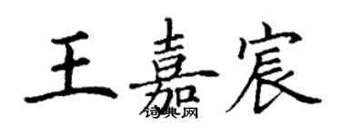 丁謙王嘉宸楷書個性簽名怎么寫