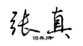 曾慶福張真行書個性簽名怎么寫