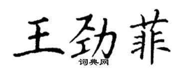 丁謙王勁菲楷書個性簽名怎么寫