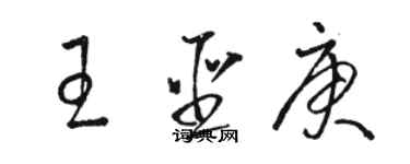 駱恆光王聖庚草書個性簽名怎么寫