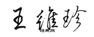 駱恆光王維珍行書個性簽名怎么寫