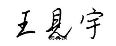 王正良王見宇行書個性簽名怎么寫