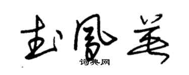 朱錫榮武鳳英草書個性簽名怎么寫