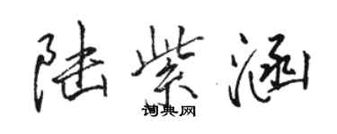 駱恆光陸紫涵行書個性簽名怎么寫