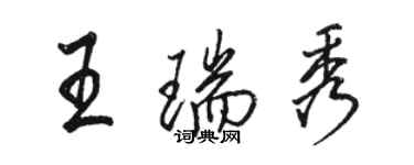 駱恆光王瑞秀行書個性簽名怎么寫