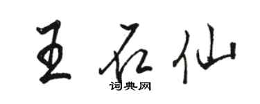 駱恆光王石仙行書個性簽名怎么寫