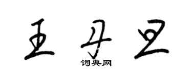 梁錦英王丹旦草書個性簽名怎么寫