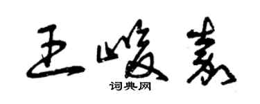 曾慶福王峻嘉草書個性簽名怎么寫