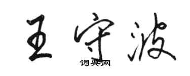 駱恆光王守波行書個性簽名怎么寫