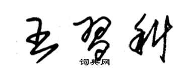 朱錫榮王習科草書個性簽名怎么寫