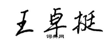 王正良王卓挺行書個性簽名怎么寫