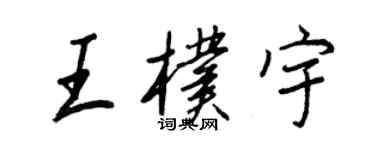 王正良王朴宇行書個性簽名怎么寫