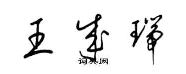 梁錦英王成瑞草書個性簽名怎么寫