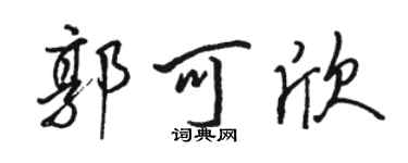 駱恆光郭可欣行書個性簽名怎么寫