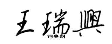 王正良王瑞興行書個性簽名怎么寫