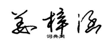 朱錫榮姜梓涵草書個性簽名怎么寫