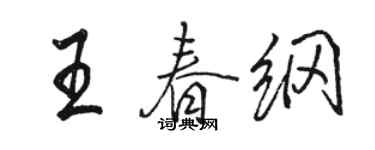 駱恆光王春綱行書個性簽名怎么寫