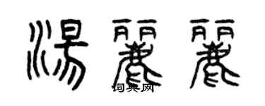 曾慶福湯麗麗篆書個性簽名怎么寫