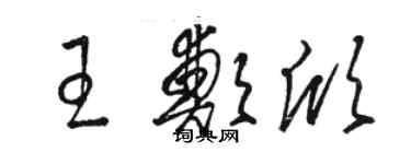 駱恆光王鄭欣草書個性簽名怎么寫