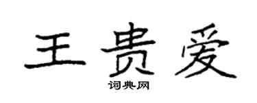 袁強王貴愛楷書個性簽名怎么寫