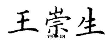 丁謙王崇生楷書個性簽名怎么寫
