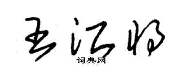 朱錫榮王江將草書個性簽名怎么寫
