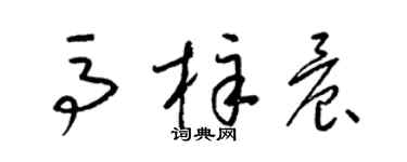 梁錦英馬梓晨草書個性簽名怎么寫