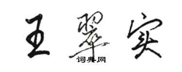 駱恆光王翠實行書個性簽名怎么寫