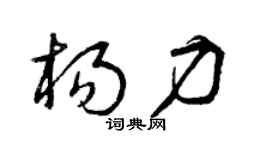 曾慶福楊力草書個性簽名怎么寫