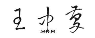 駱恆光王中慶草書個性簽名怎么寫