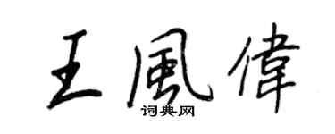 王正良王風偉行書個性簽名怎么寫