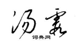 梁錦英湯霞草書個性簽名怎么寫