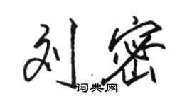 駱恆光劉密行書個性簽名怎么寫