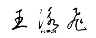 梁錦英王泳飛草書個性簽名怎么寫