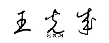 梁錦英王光成草書個性簽名怎么寫