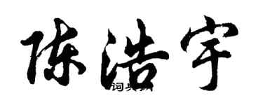 胡問遂陳浩宇行書個性簽名怎么寫