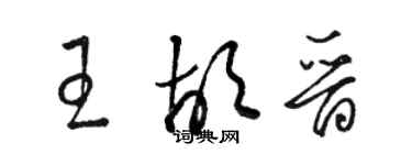 駱恆光王胡晉草書個性簽名怎么寫