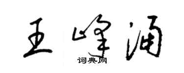 梁錦英王峰涌草書個性簽名怎么寫