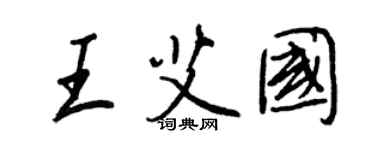 王正良王艾國行書個性簽名怎么寫