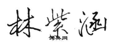 駱恆光林紫涵行書個性簽名怎么寫