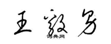 梁錦英王毅男草書個性簽名怎么寫