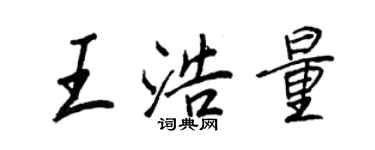 王正良王浩量行書個性簽名怎么寫