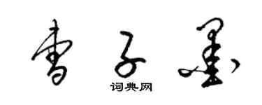 梁錦英曹子墨草書個性簽名怎么寫