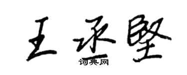 王正良王丞堅行書個性簽名怎么寫