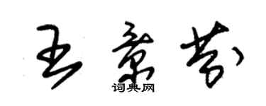 朱錫榮王景芬草書個性簽名怎么寫