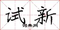 袁強試新楷書怎么寫
