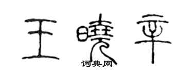 陳聲遠王曉辛篆書個性簽名怎么寫