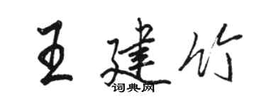 駱恆光王建竹行書個性簽名怎么寫